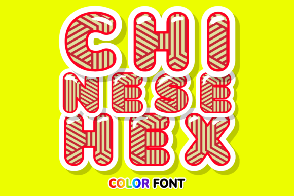 Chinese Hex: A Festive Color Font for Bold, Modern Designs