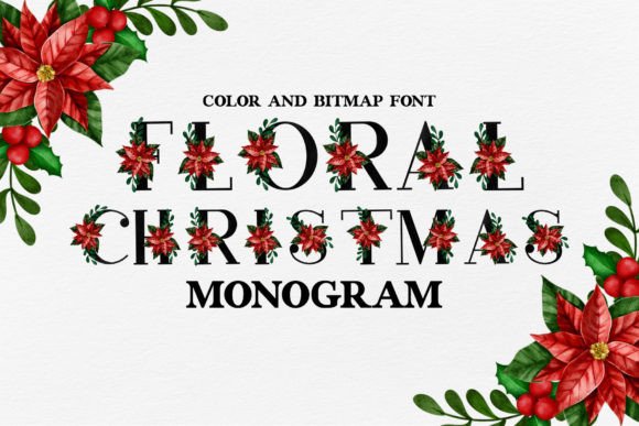 Floral Christmas: A Watercolor Monogram Font for Festive Designs